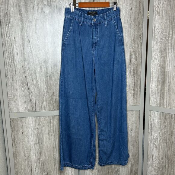 Banana Republic Jeans Ultra High Rise Wide Leg Blue Color - Picture 1 of 7